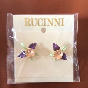 Purple and Cream Orchid earrings